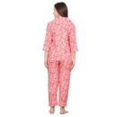 Peach Floral Printed Night Suit For Women