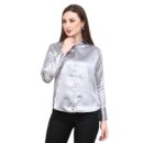 Women Grey Satin Shirt