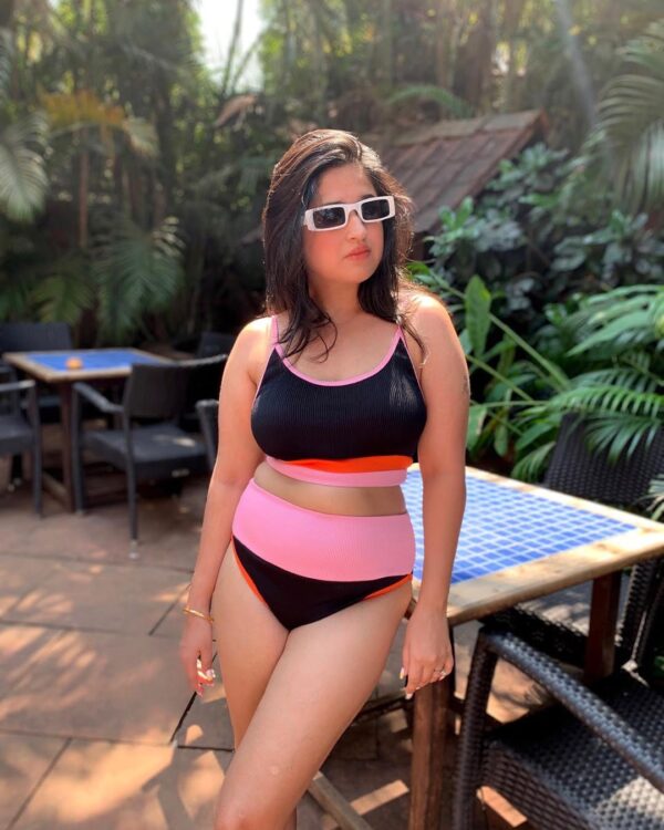 Ribbed Colour Block High Waist Bikini - Image 2