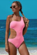 One Shoulder Cut Out Monokini